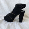 Stuart Weitzman black suede block chunky heel shoes, 40 - BOPF | Business of Preloved Fashion