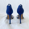 Stuart Weitzman Blue Textured Suede Ankle Strap Open Toe Sandals - BOPF | Business of Preloved Fashion