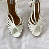 Tabitha Simmons white leather web sandal heels, 38.5 - BOPF | Business of Preloved Fashion