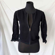 Tara Jarmon Black Knit Zip Up Cardigan - BOPF | Business of Preloved Fashion
