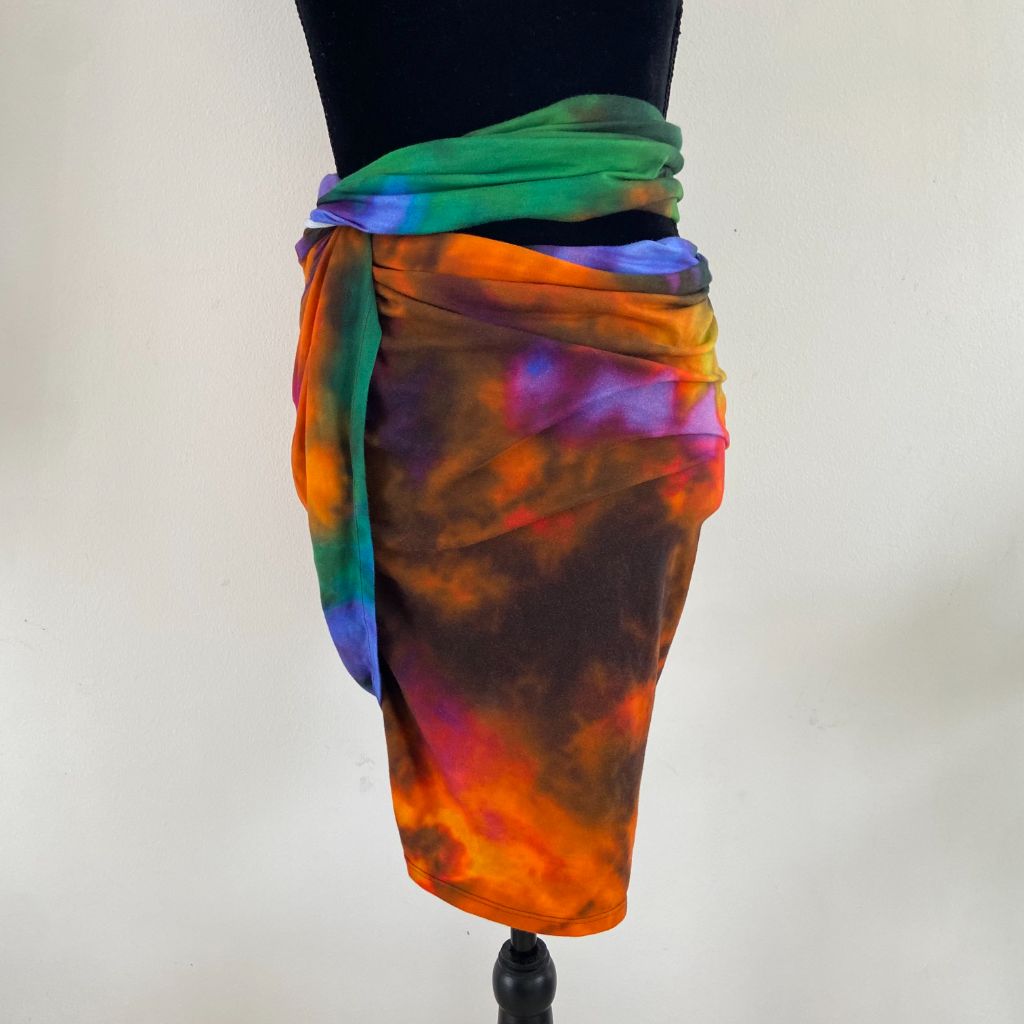 The Attico tie-dye ruched mini skirt - BOPF | Business of Preloved Fashion