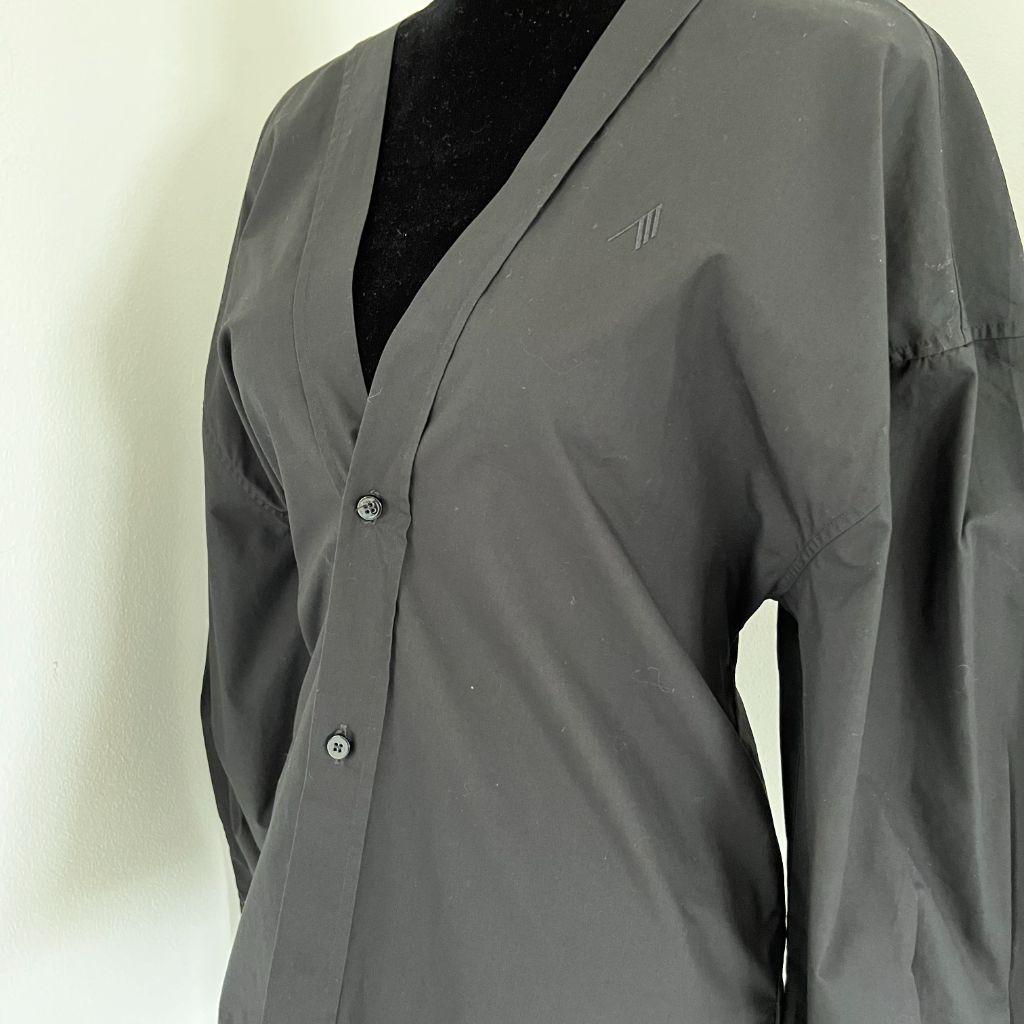 The Attico V-Neck Shirt Black With Maxi Sleeves - BOPF | Business of Preloved Fashion
