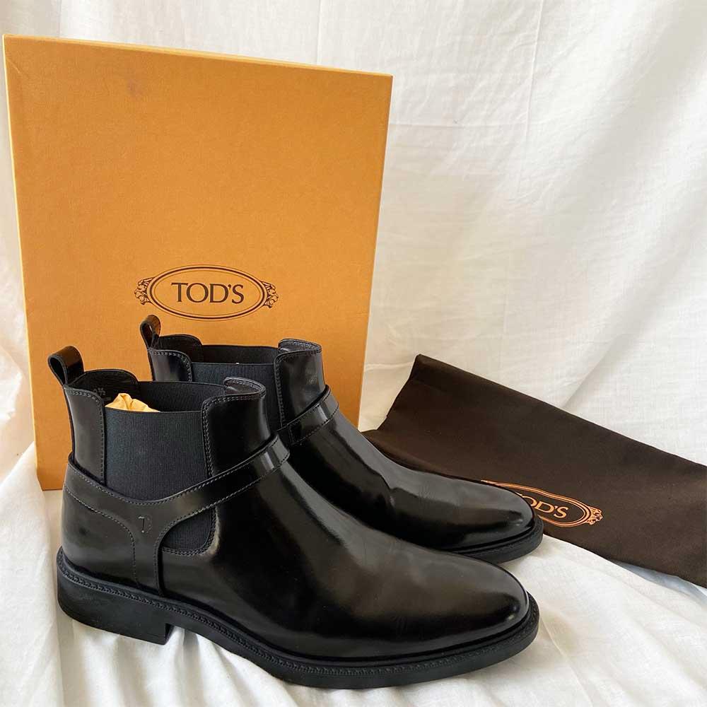 Tod's black leather ankle high boots, 9.5 Men - BOPF | Business of Preloved Fashion