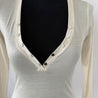 Tom Ford Off-white V neck Button Detail Top - BOPF | Business of Preloved Fashion