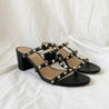 Valentino Black Leather Rockstud Sandals, 40 - BOPF | Business of Preloved Fashion