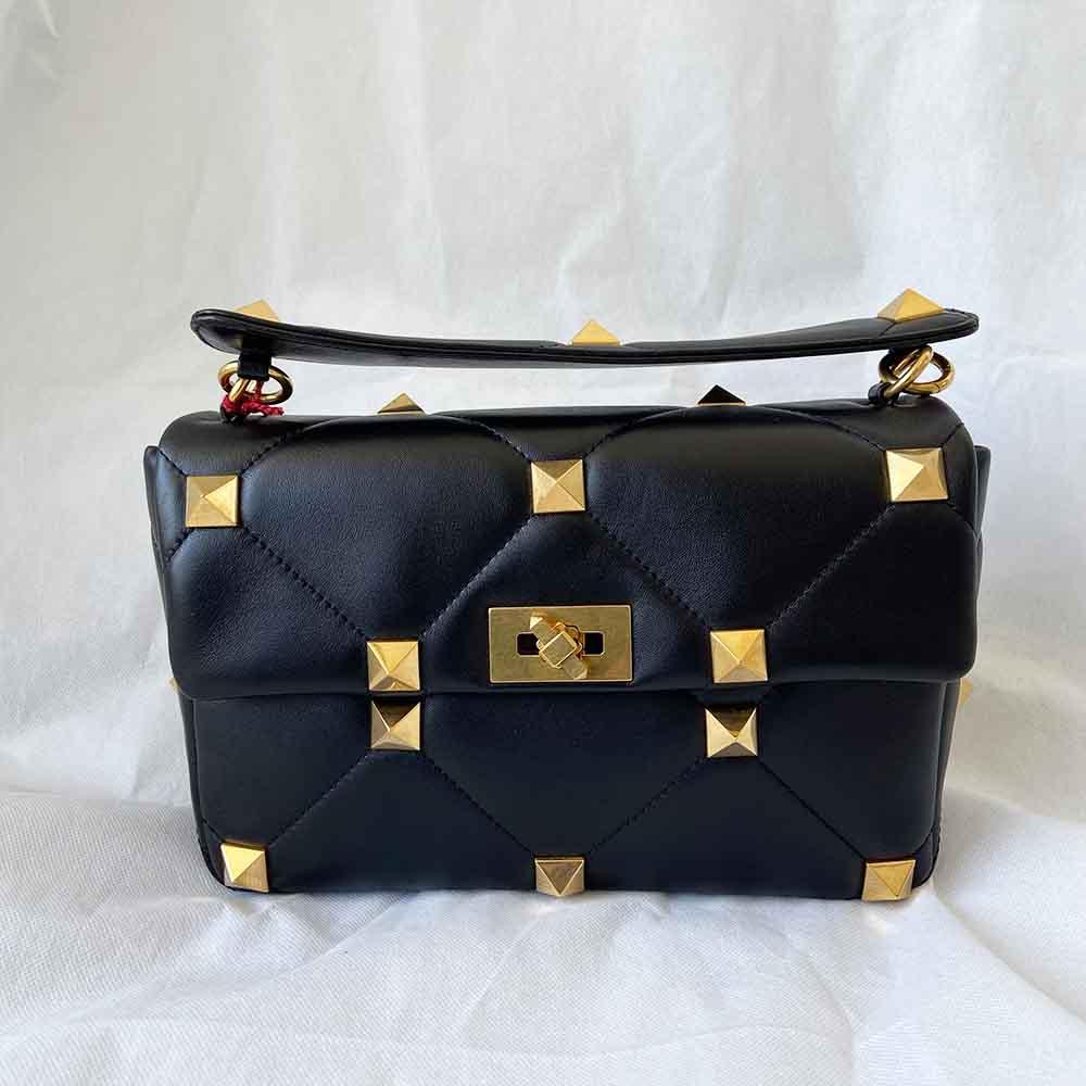 Valentino black leather Roman Stud shoulder bag - BOPF | Business of Preloved Fashion