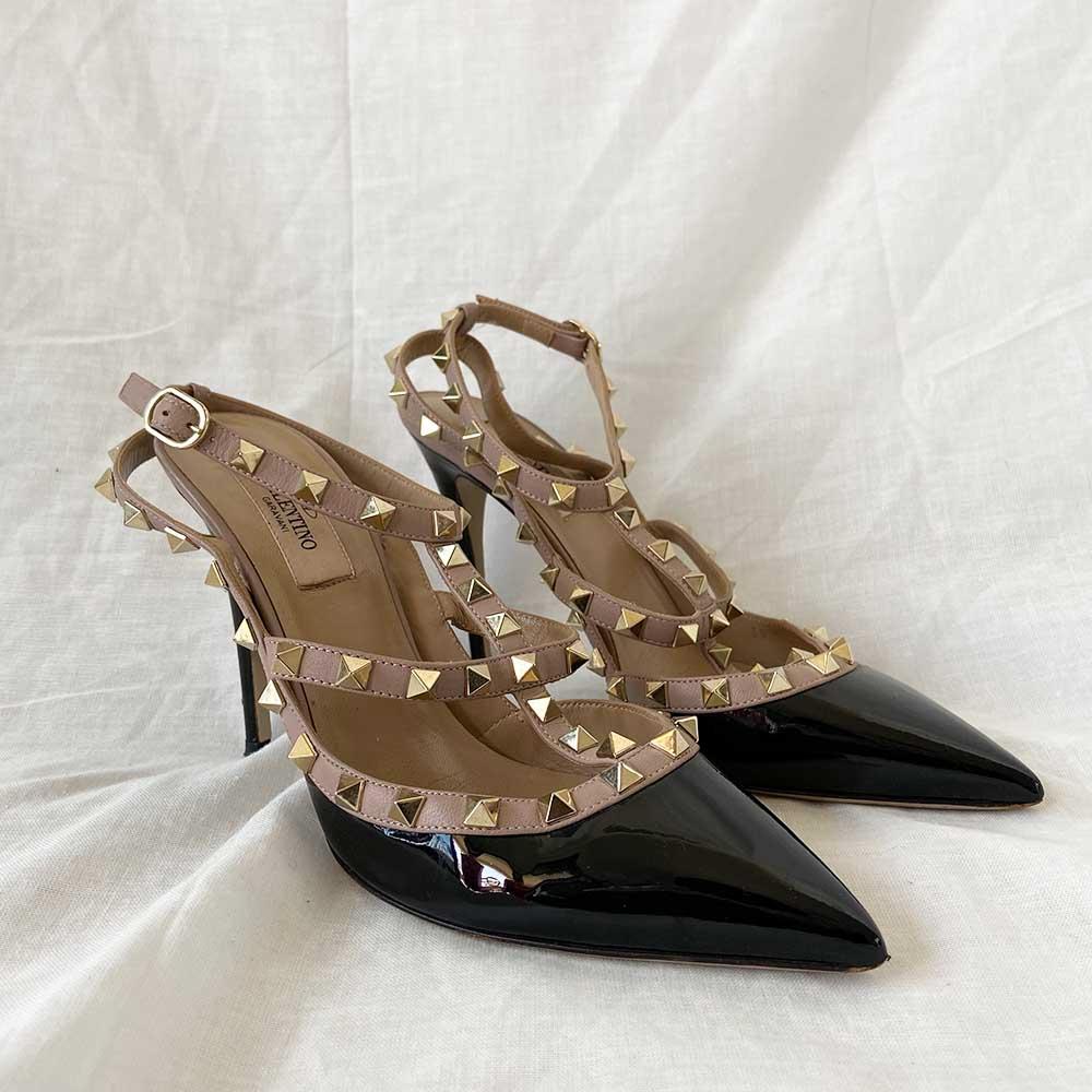 Valentino Black Patent Rockstud Pumps, 38.5 - BOPF | Business of Preloved Fashion