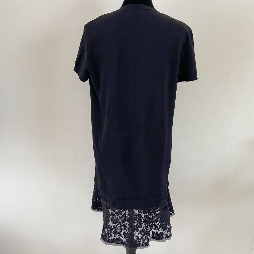 Valentino Black Short Sleeve Lace Hem Dress - BOPF | Business of Preloved Fashion