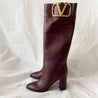 Valentino Burgundy VLogo Boots, 41.5 - BOPF | Business of Preloved Fashion