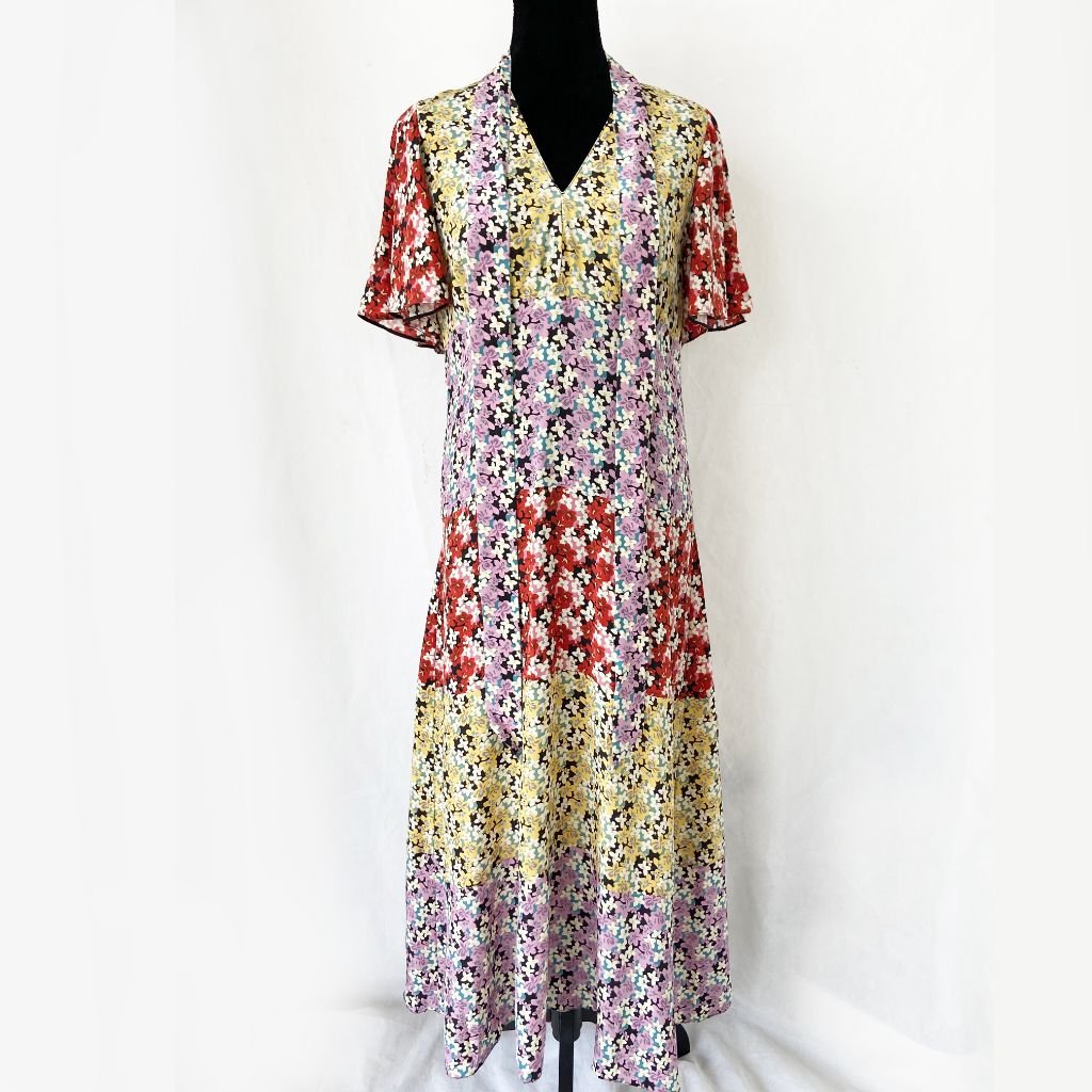 Valentino floral printed multicolor long dress - BOPF | Business of Preloved Fashion