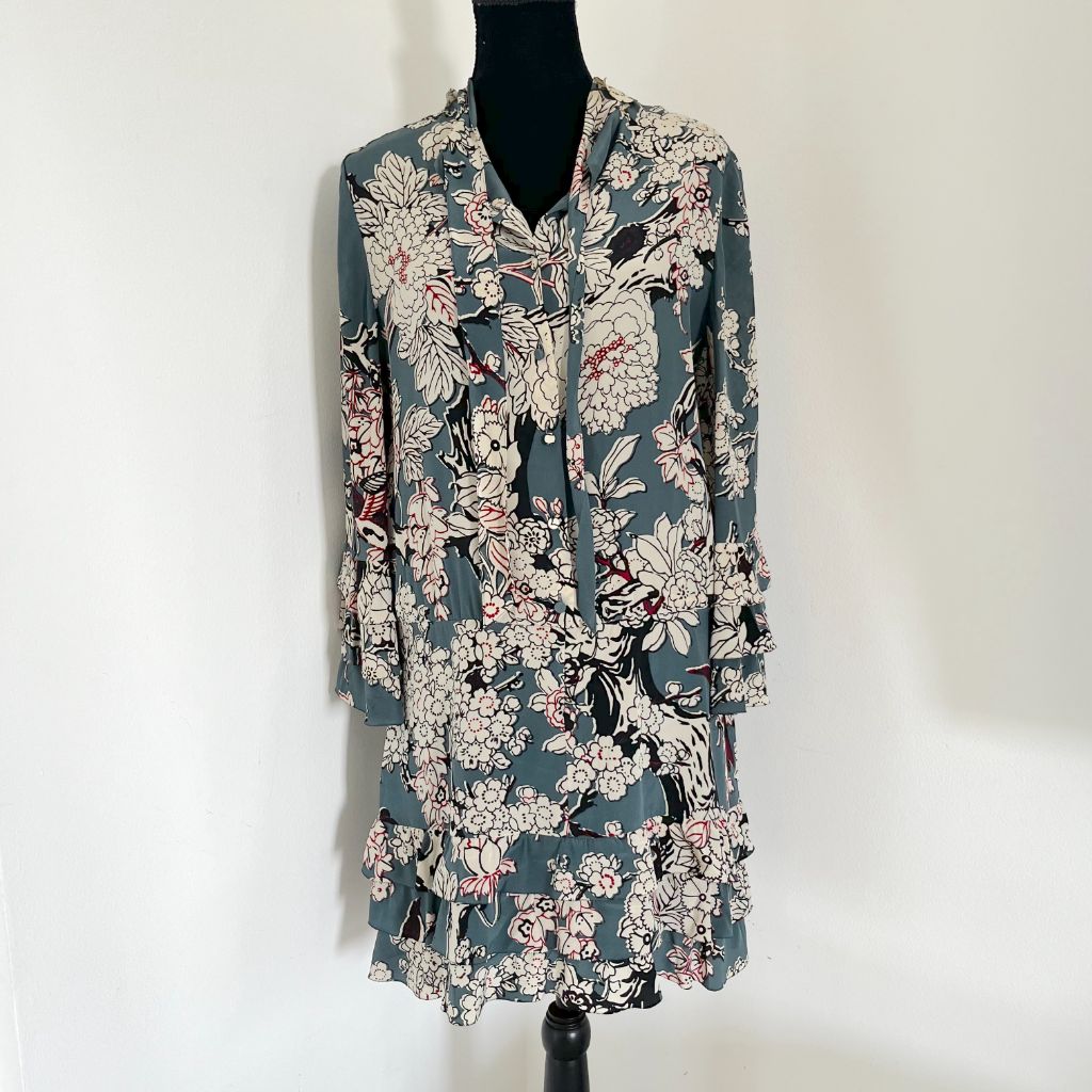 vejr Bedrift svag Valentino floral printed silk midi dress - BOPF | Business of Preloved  Fashion