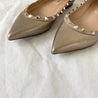 Valentino Gold Textured Leather Pointed Toe Rock-stud Flats, 37 - BOPF | Business of Preloved Fashion