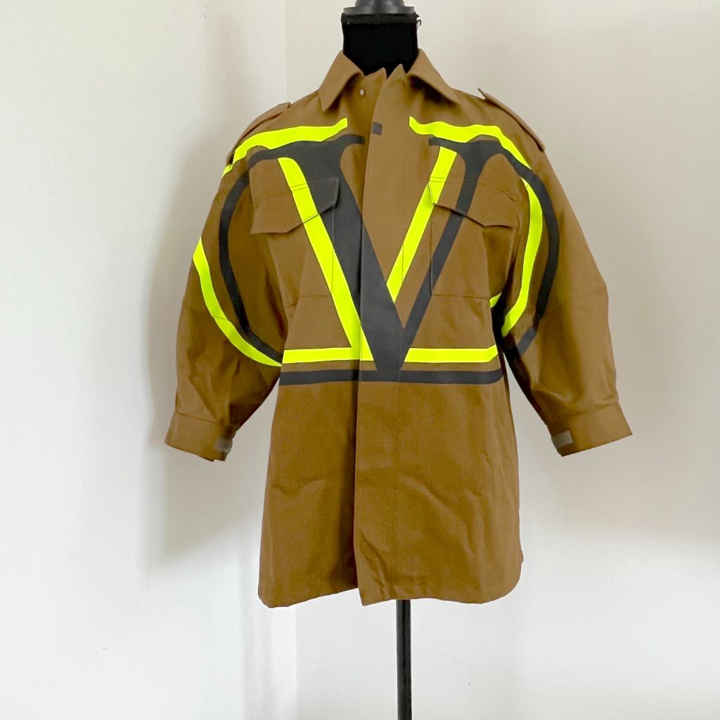 Valentino Khaki V Logo Military Jacket (2018) - BOPF | Business of Preloved Fashion