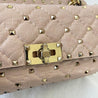 Valentino Old Rose Leather Small Rockstud Spike Top Handle Bag - BOPF | Business of Preloved Fashion