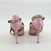 Valentino Pink Leather Rock-stud Ankle-Wrap Pumps, 36 - BOPF | Business of Preloved Fashion