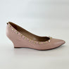 Valentino pink leather rockstud pointed toe wedge pumps, 38.5 - BOPF | Business of Preloved Fashion