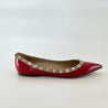 Valentino Red Leather Pointed Toe Rockstud Flats, 38 - BOPF | Business of Preloved Fashion
