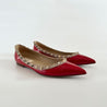 Valentino Red Leather Pointed Toe Rockstud Flats, 38 - BOPF | Business of Preloved Fashion