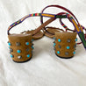 Valentino Rock-stud sandals embroidered ankle straps, 37 - BOPF | Business of Preloved Fashion