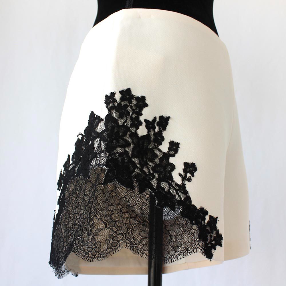 Valentino White Shorts with Black Lace - BOPF | Business of Preloved Fashion