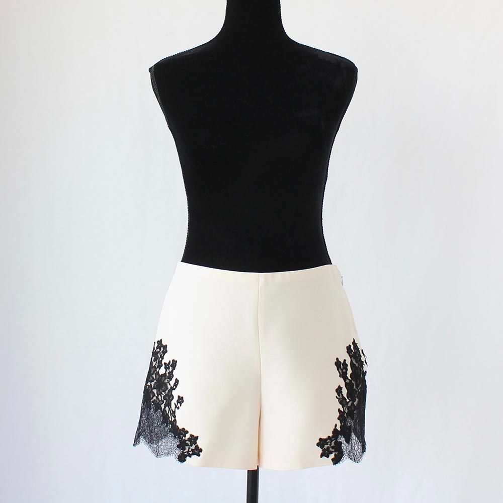 Valentino White Shorts with Black Lace - BOPF | Business of Preloved Fashion