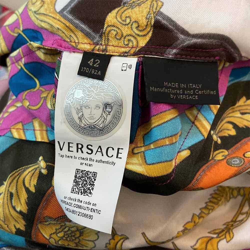 Versace Printed Long Sleeve Silk Blouse - BOPF | Business of Preloved Fashion