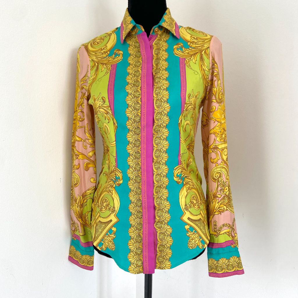 Versace printed silk Goddess Shirt - BOPF | Business of Preloved Fashion