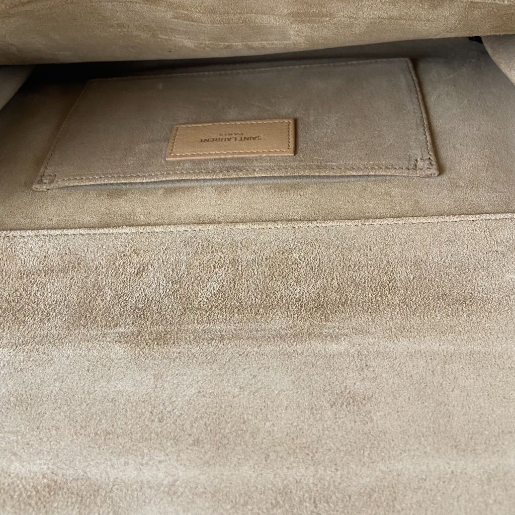 Yves Saint Laurent Nude Calfskin Leather Ligne Y Clutch Bag - BOPF | Business of Preloved Fashion