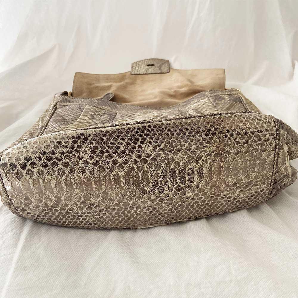 Zagliani Gold Python Large Bag - BOPF | Business of Preloved Fashion