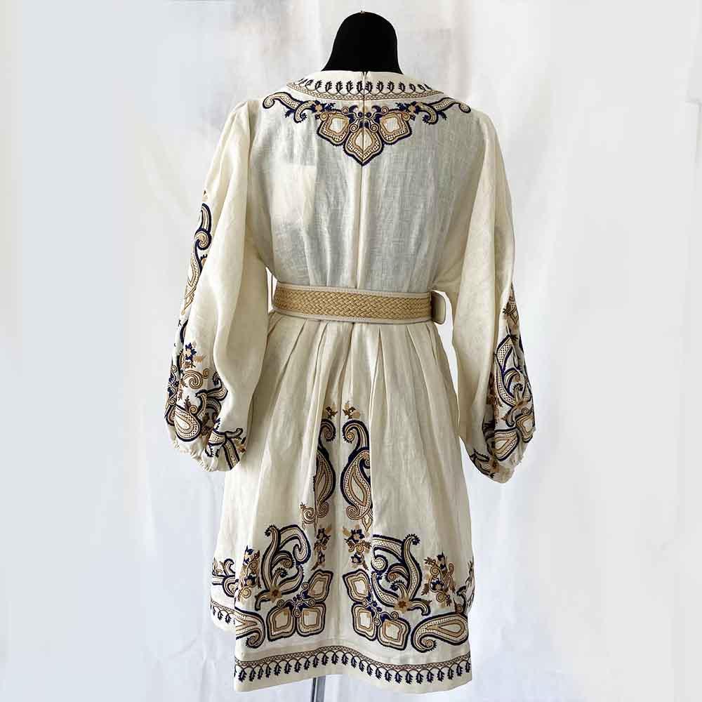 zimmerman beige dress Dress to impress with ZIMMERMANN Beige COCO Bow-embellished Cutout Floral-print Linen Midi Dress / ZIMMERMANN