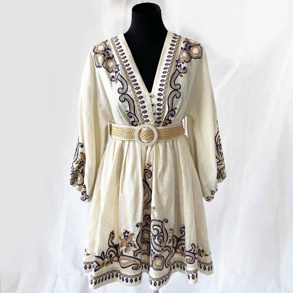 Zimmermann beige embroidered white dress - BOPF