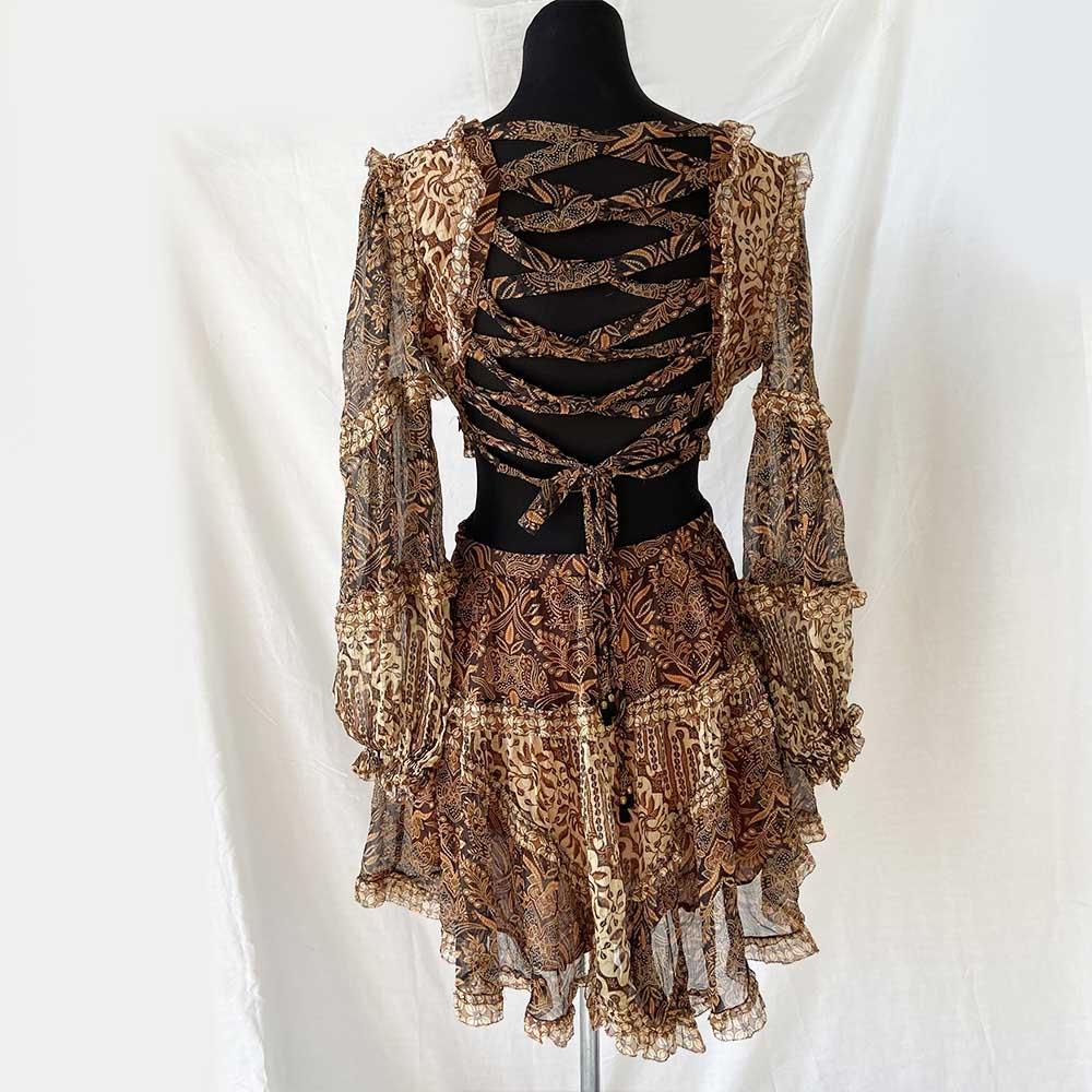 Zimmerman Brown Printed Mini Dress - BOPF | Business of Preloved Fashion