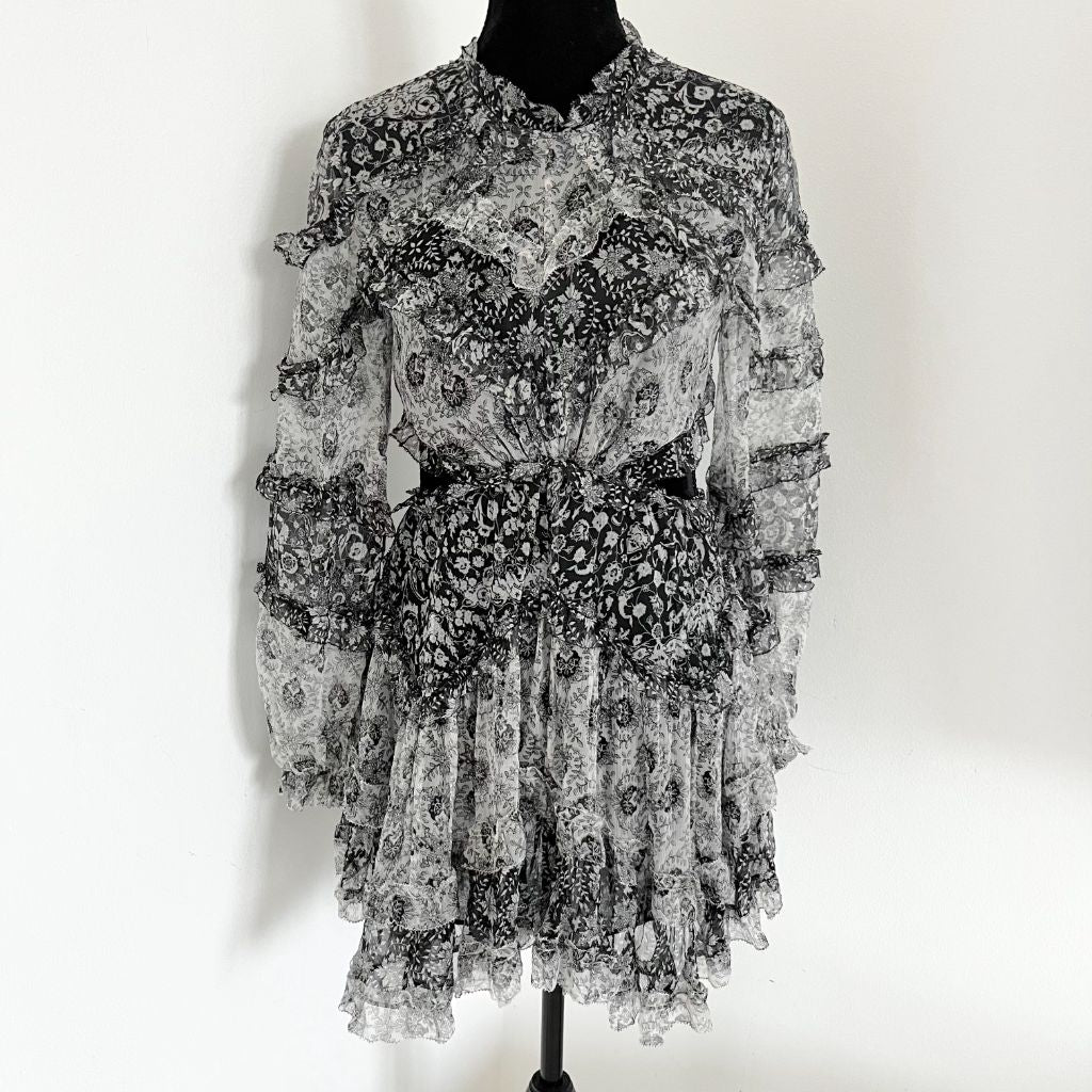 Zimmermann black and white printed cut out open back dress - BOPF | Business of Preloved Fashion