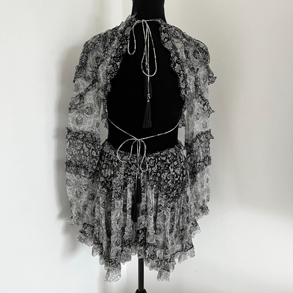 Zimmermann black and white printed cut out open back dress - BOPF | Business of Preloved Fashion