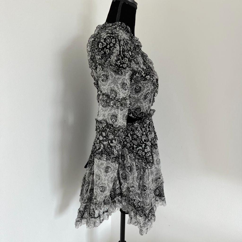 Zimmermann black and white printed cut out open back dress - BOPF | Business of Preloved Fashion