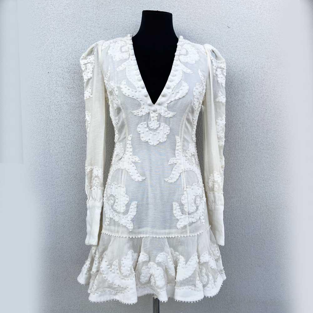 Zimmermann White Embroidered Longsleeve Dress, size 2 - BOPF | Business of Preloved Fashion Zimmermann White Embroidered Longsleeve Dress, size 2 - BOPF | Business of Preloved Fashion