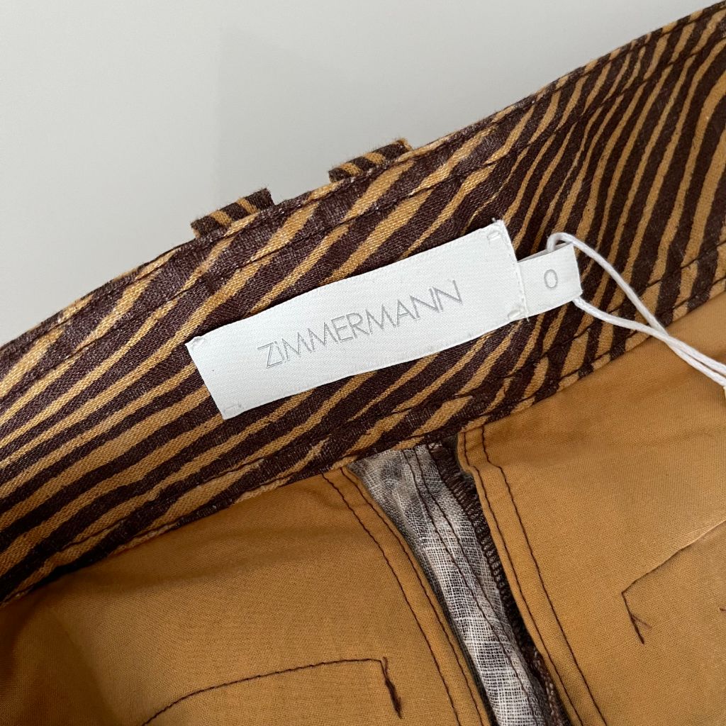 Zimmermann zebra print linen high-waist shorts - BOPF | Business of Preloved Fashion